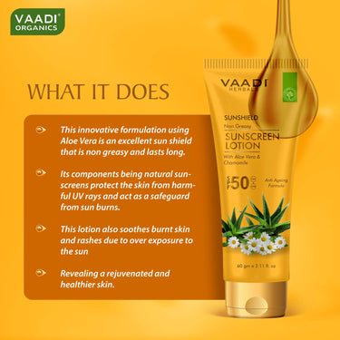 Vaadi Herbals Sunscreen Lotion With Aloe Vera With Chamomile Spf-50